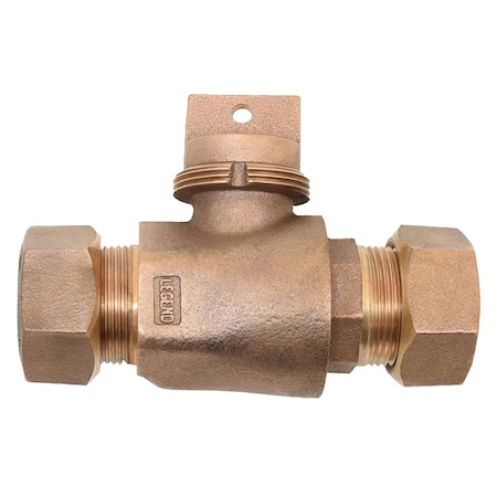 Legend Valve 1" T-5200MPNL No Lead Bronze Flare x Flare Minneapolis Pattern Curb Stop 314-325NL